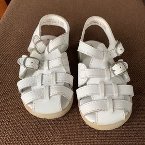 Stride Rite White Leather Little Girl's Sandals